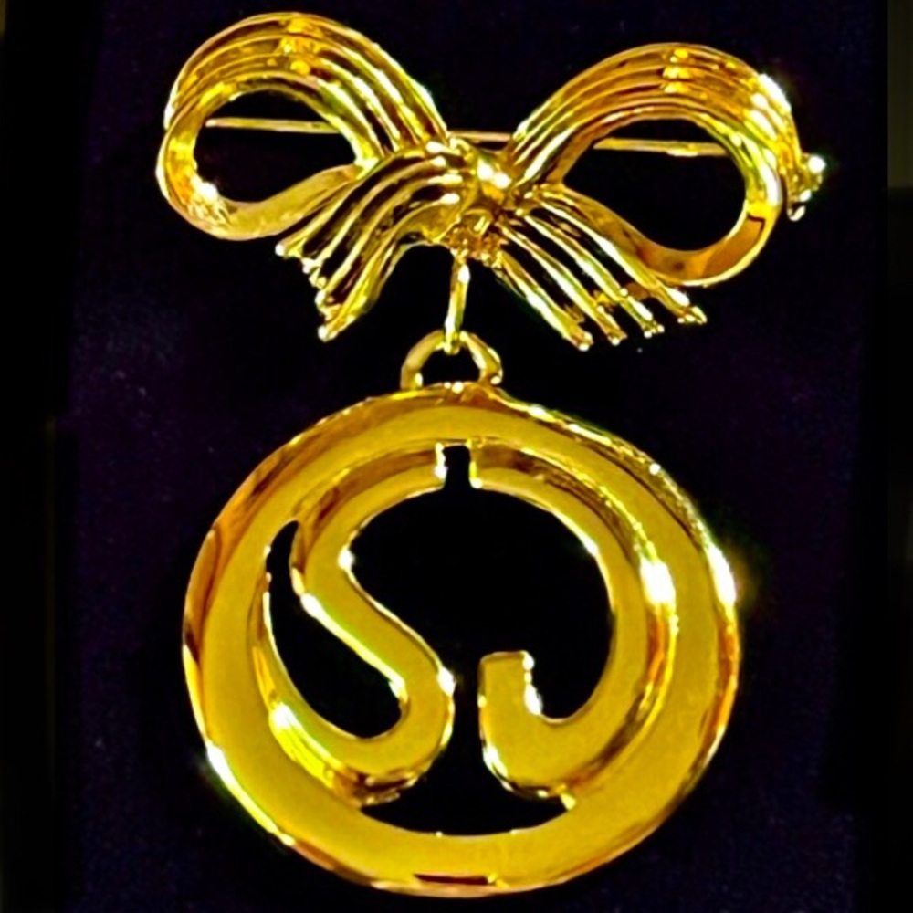 St, John Signature SJ Vintage Bow Ribbon Brooch